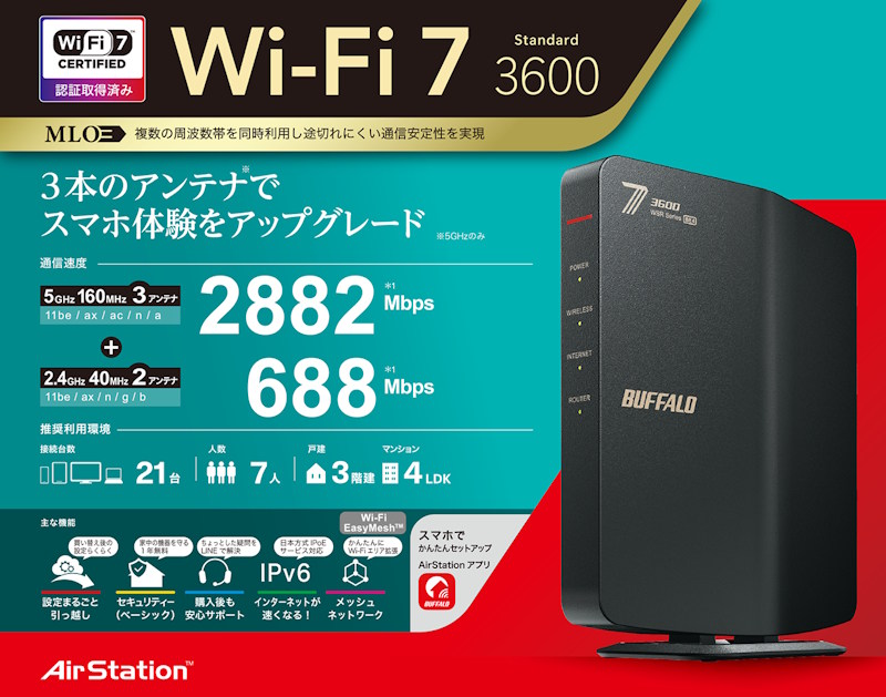 WSR3600BE4P（BUFFALO）｜価格と性能のバランスを重視する人